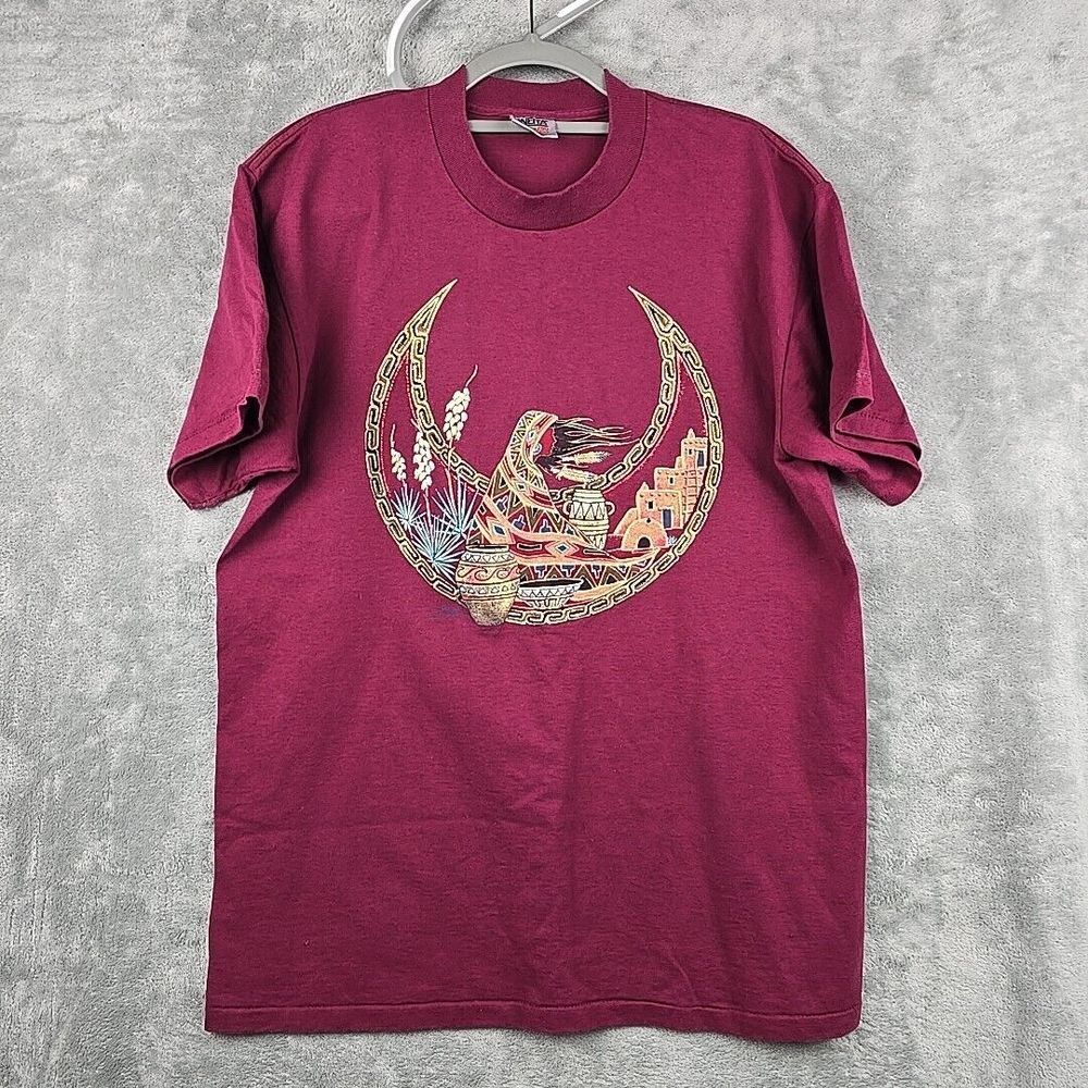 Vintage Arizona Graphic Shirt Large Aztec Wheat‎ Desert Oneita Single Stitch